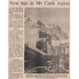 New hut in Mt Cook region