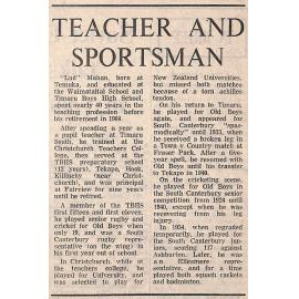 Teacher and sportsman
