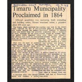 Timaru Municipality Proclaimed in 1864