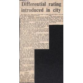 Differential rating introduced in city