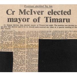 Position decided by lot - Cr McIver elected Mayor of Timaru
