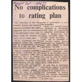 No complications to rating plan