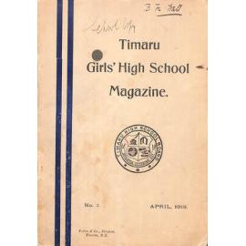 Timaru Girls' High School magazine No. 1 April 1918
