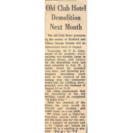 Old Club Hotel Demolition Next Month