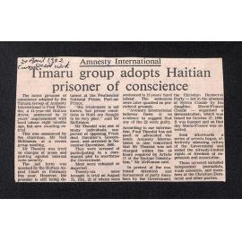 Amnesty International: Timaru group adopts Haitian prisoner of conscience
