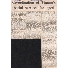 Co-ordination of Timaru's social services for aged