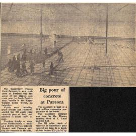 Big pour of concrete at Pareora