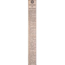 Lifetime of devotion