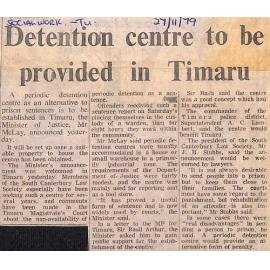 Dentention centre to be provided in Timaru