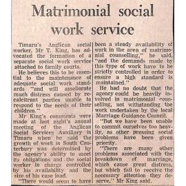 Matrimonial social work service