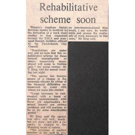 Rehabilitative scheme soon
