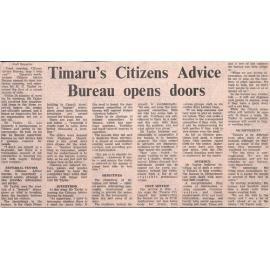 Timaru's Citizens Advice Bureau opens doors