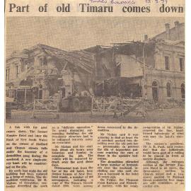 Part of old Timaru comes down
