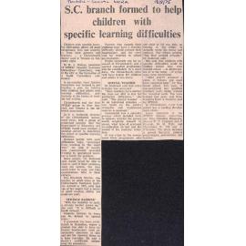 SC Branch formed to help children with specific learning difficulties
