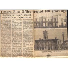 Timaru Post Office erected 100 years ago: Building originally housed several Govt departments