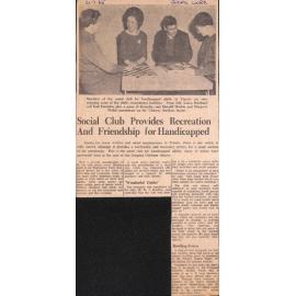 Social Club Provides Recreation And Friendship for Handicapped