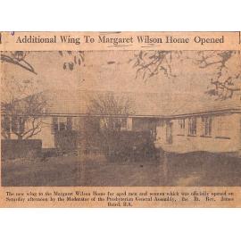 Additional Wing To Margaret Wilson Home Opened / Margaret Wilson Home Extensions Opened By Prebytarian Moderator