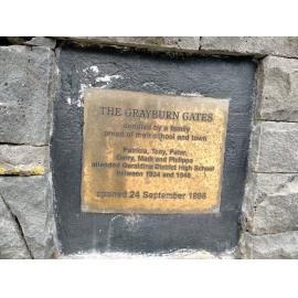 Grayburn Gate plaque