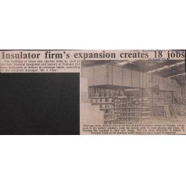 Insulator firm's expansion create 18 jobs