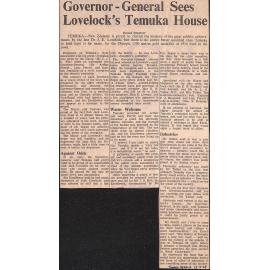 Governor-General Sees Lovelock's Temuka House