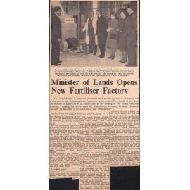 Minister of Lands Opens New Fertiliser Factory