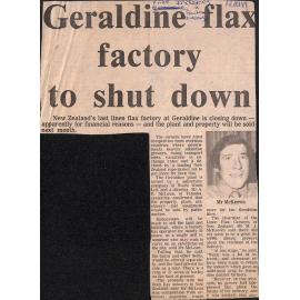 Geraldine flax factory to shut down