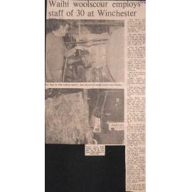 Waihi woolscour emplys staff of 30 at Winchester