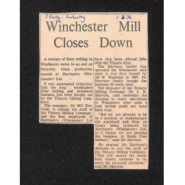 Winchester Mill Closes Down