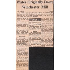 Water Originally Drove Winchester Mill