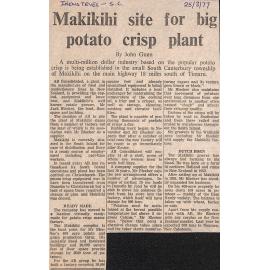 Makikihi site for big potato crisp plant