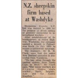 NZ sheepskin firm based at Washdyke