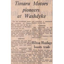 Timaru Motors pioneers at Washdyke / Hilton Haulage boosts trade