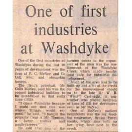 One of first industries at Washdyke