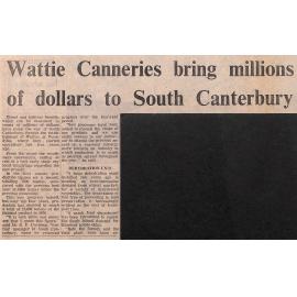 Watties Canneries bring millions of dollars to South Canterbury