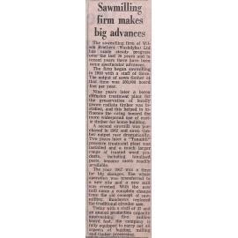 Sawmilling firm makes big advances