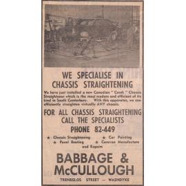 Babbage & McCullough advertisement