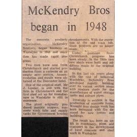 McKendry Bros began in 1948