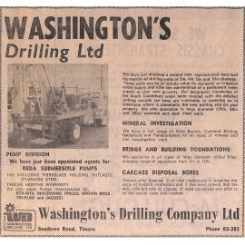 Washington's Drilling Ltd advertisement