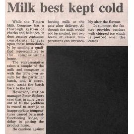 Milk best kept cold