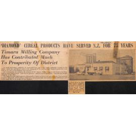 'Diamond' Cereal Products Have Served NZ For 75 Years: Timaru Milling Company Has Contributed Much To Prosperity Of District