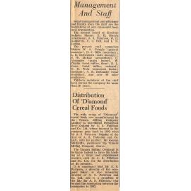 Management And Staff / Distribution Of 'Diamond' Cereal Foods