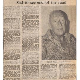 Sad to see the end of the road