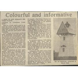 Colourful and informative: a book of New Zealand Historic places