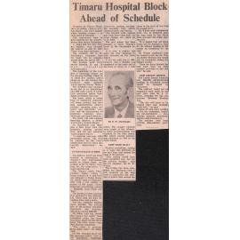 Timaru Hospital Block Ahead of Schedule / Intermediate School / Loop road Seal / New County Office