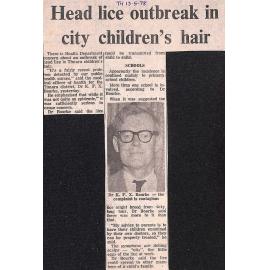 Head lice outbreak in city children's hair