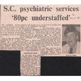 SC psychiatric services '89pc understaffed'