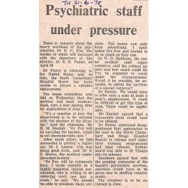 Psychiatric staff under pressure