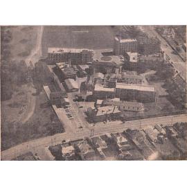 Aerial shot of Timaru Hospital