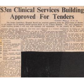 $3m Clinical Services Building approved for tenders