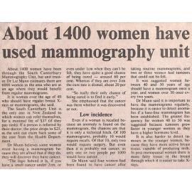 About 1400 women have used mammography unit